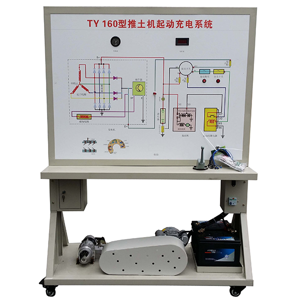 推土机启动与充电体系实训台(图1) 推土机启动与充电体系尝试台,拖沓机四轮转向体系尝试拆卸